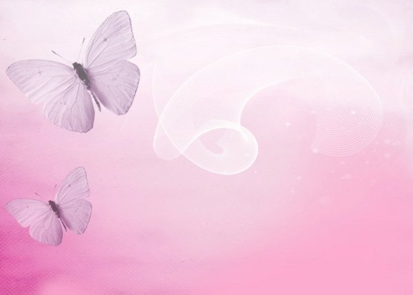 Нежно розовый фон с бабочками