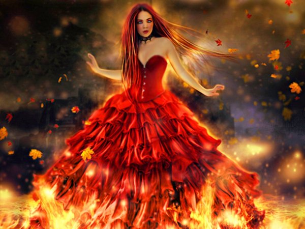 Огненное платье