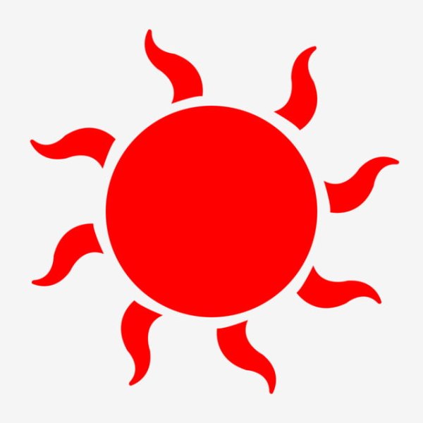 Красное солнце мультяшный