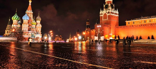 Москва красная площадь ночь Кремль