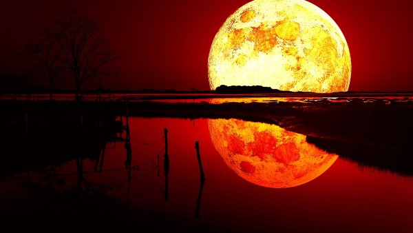 Кровавая Луна и красная Луна