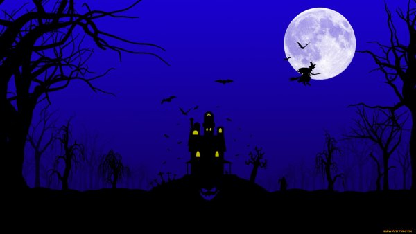 Луна в ночь Хэллоуина