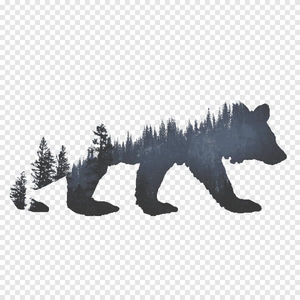 Логотип медведь на фоне горы