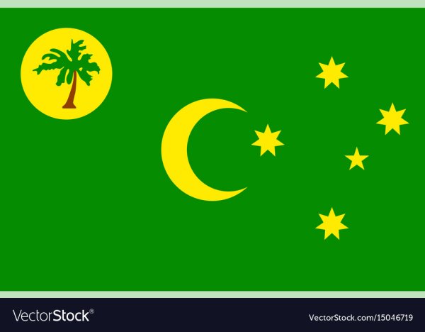 Зеленый флаг с желтыми звездами