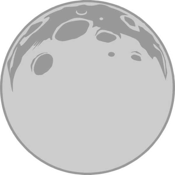 Луна с кратерами на белом фоне