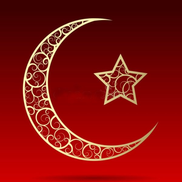 Исламский полумесяц со звездой вектор
