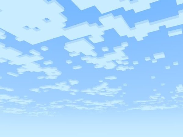 Голубое небо с облаками пиксели