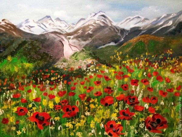 Картины маслом горы Киргизии Джети Огуз