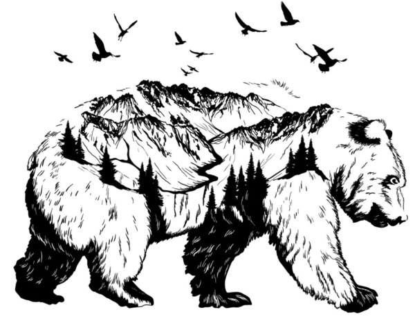 Медведь стилизованный рисунок