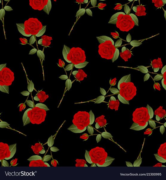 Ткань с красными розами