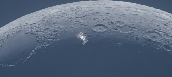 Астрофотограф Эндрю Маккарти снял МКС на фоне Луны