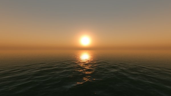 Отражение солнца в море