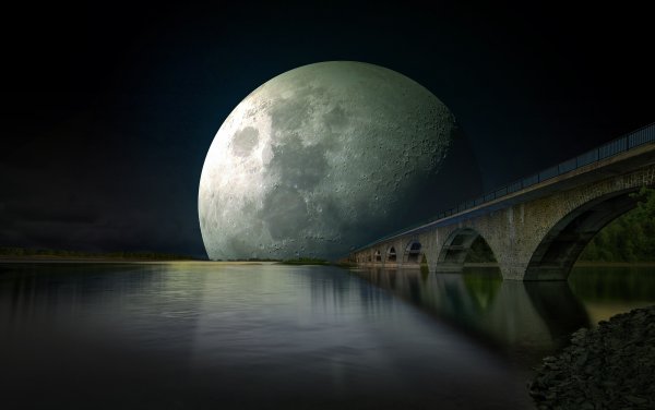 Отражение Луны в реке