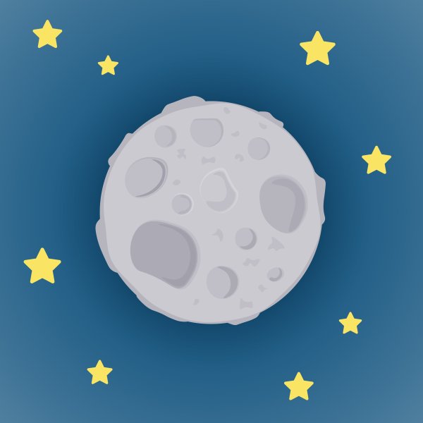 Мультяшная Луна с кратерами