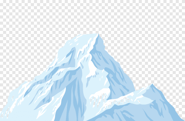 Снежные горы на прозрачном фоне