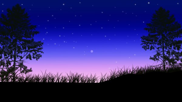 Нарисованное ночное поле