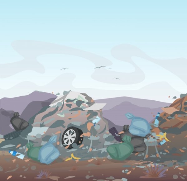 Полигоны с мусором иллюстрации