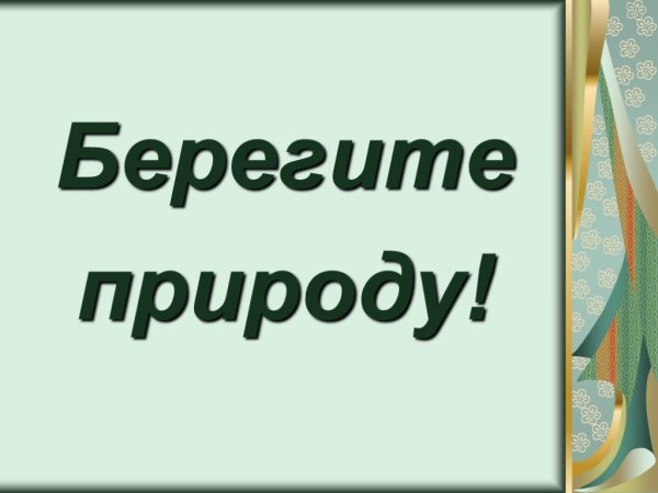 Надпись берегите природу