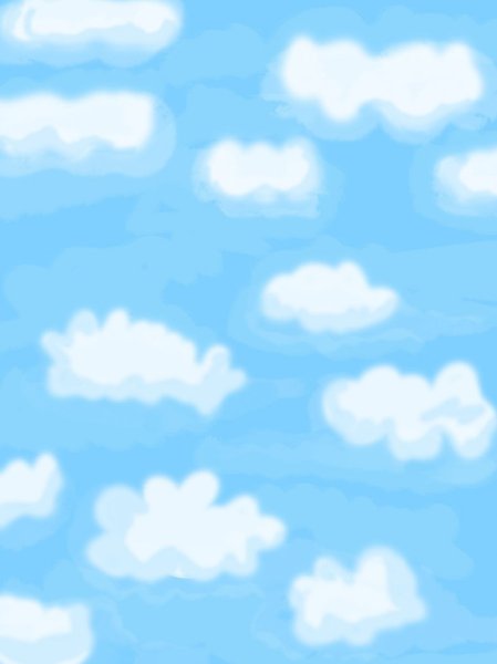 Нарисованные облака на голубом фоне