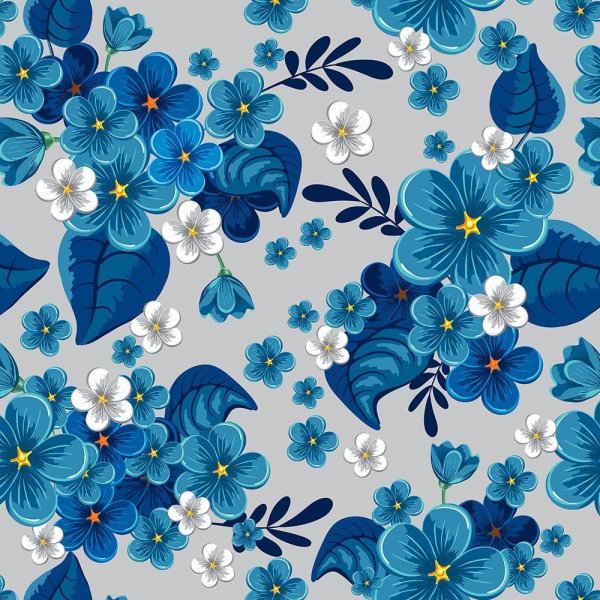 Нарисованный цветок на синем фоне