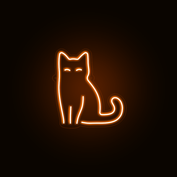 Неоновая лампа кот
