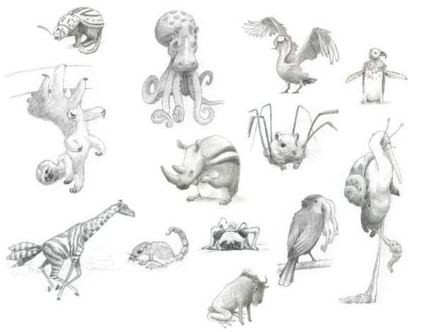 Рисунки разных существ