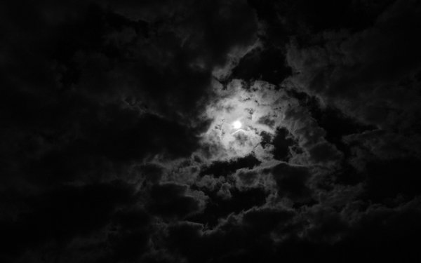 Ночь Луна облака
