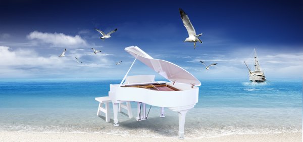 Рояль на пляже
