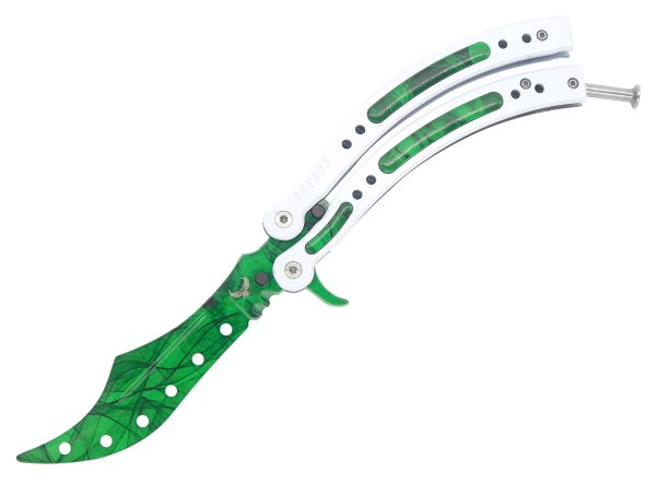 Нож бабочка зеленый балисонг