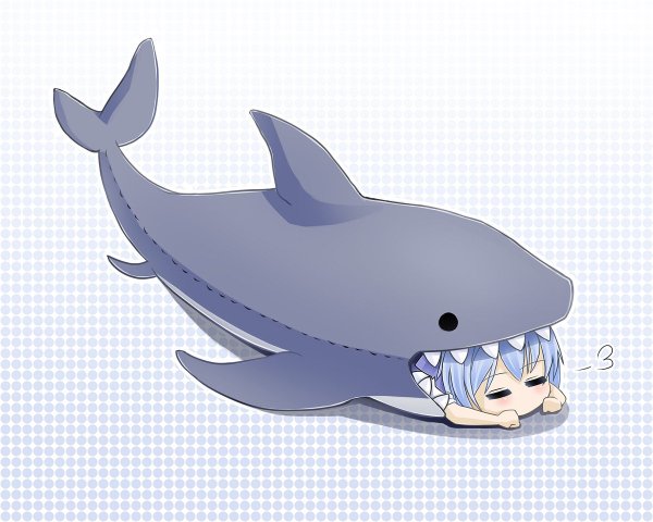 Обои аниме девочка акула