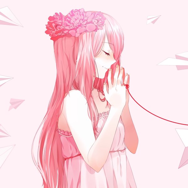 Аниме девочка с розовыми волосами
