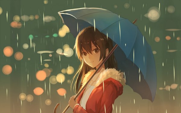 Обои аниме девушка с зонтом