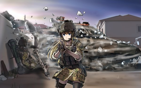 Обои аниме девушки военные