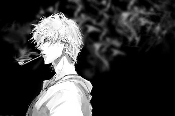 Курящий мальчик аниме