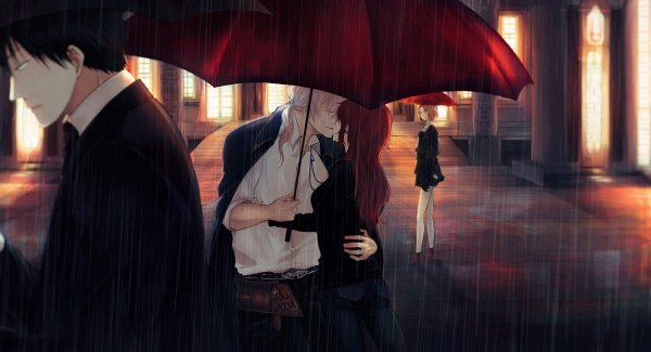 Аниме Киссинг под дождем