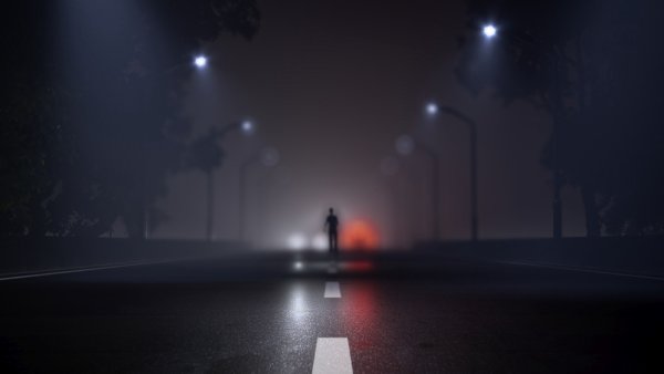 Туман на дороге ночью