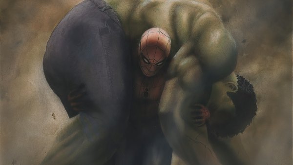Халк и человек паук обои