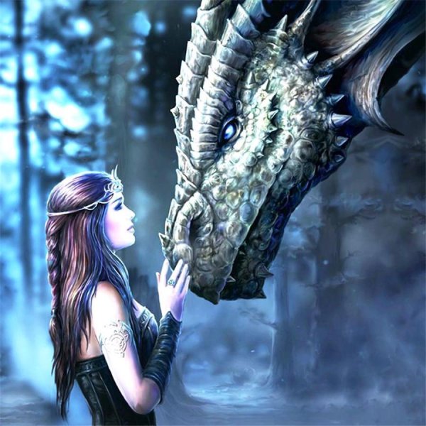 Обои девочка дракон