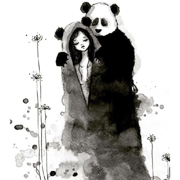 Обои девочка панда