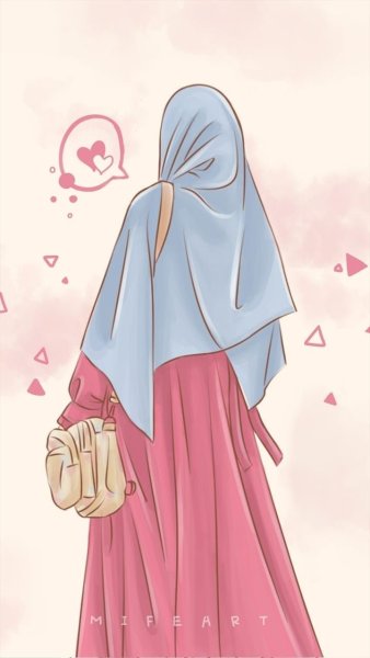 Девочка в хиджабе арт без лица