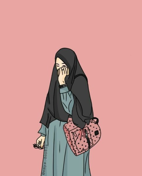 Девушка в хиджабе мультяшный