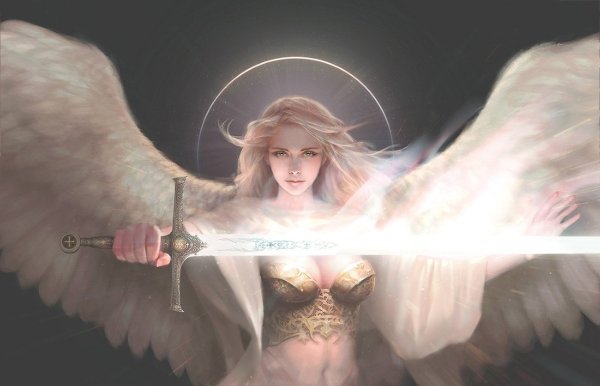 Женщина воин с крыльями