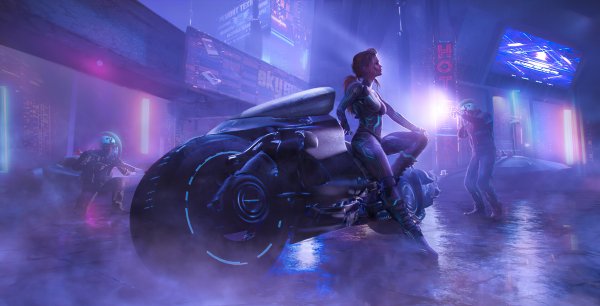 Мотоциклы Cyberpunk 2077 неон