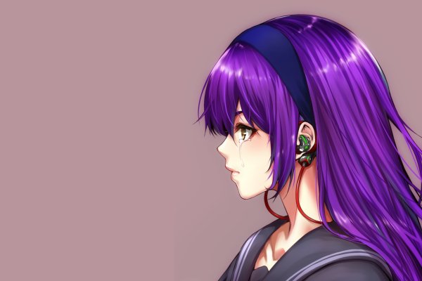 Мисаки с фиолетовыми волосами