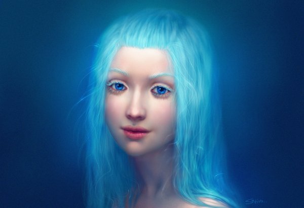 Девушка с голубыми волосами Ойгена Гофмана
