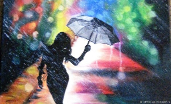 Дождь зонт девушка