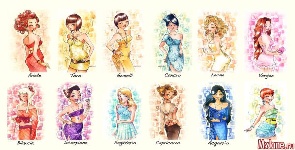 Рисунки по знакам зодиака девушки