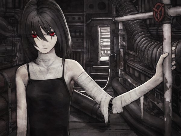 Мрачная аниме девушка