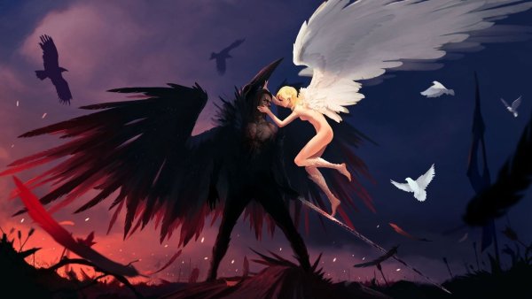 Аниме ангел Энджел с демоном