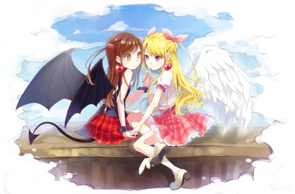 Аниме девочки ангел и демон